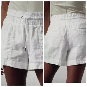 Athleta  Cabo Linen Shorts White Size 12 Drawstring